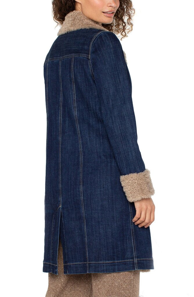LIVERPOOL Classic Denim Sherpa Trimmed Jacket