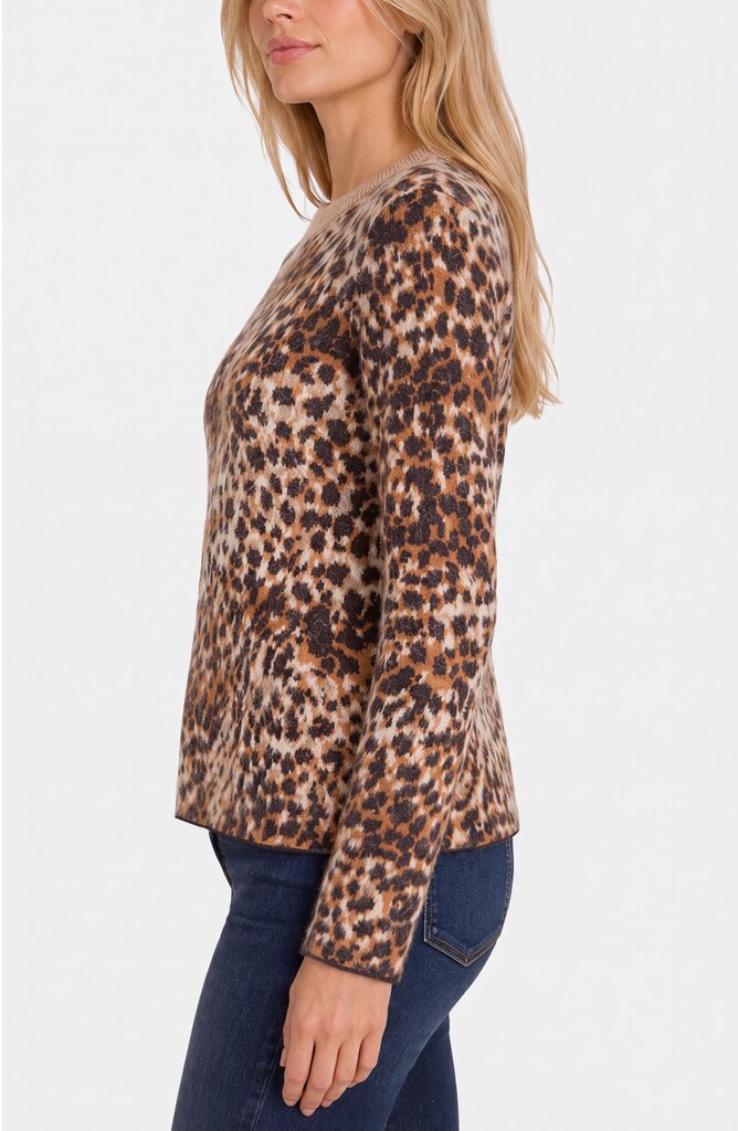 LIVERPOOL Long Sleeve Leopard Crew Neck Sweater