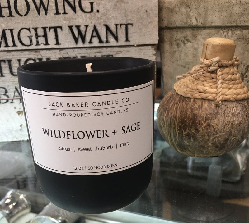 JACK BAKER Wildflower & Sage Handmade Soy Candle made in the USA