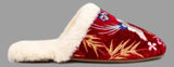 JOHNNY WAS Emiko Red Velvet Embroidered Mule Slipper