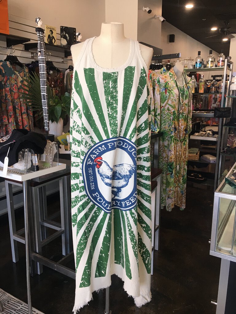JADED GYPSY Cream Fruitful Endeavors Morning Harvest Tank Dress Made in the USA