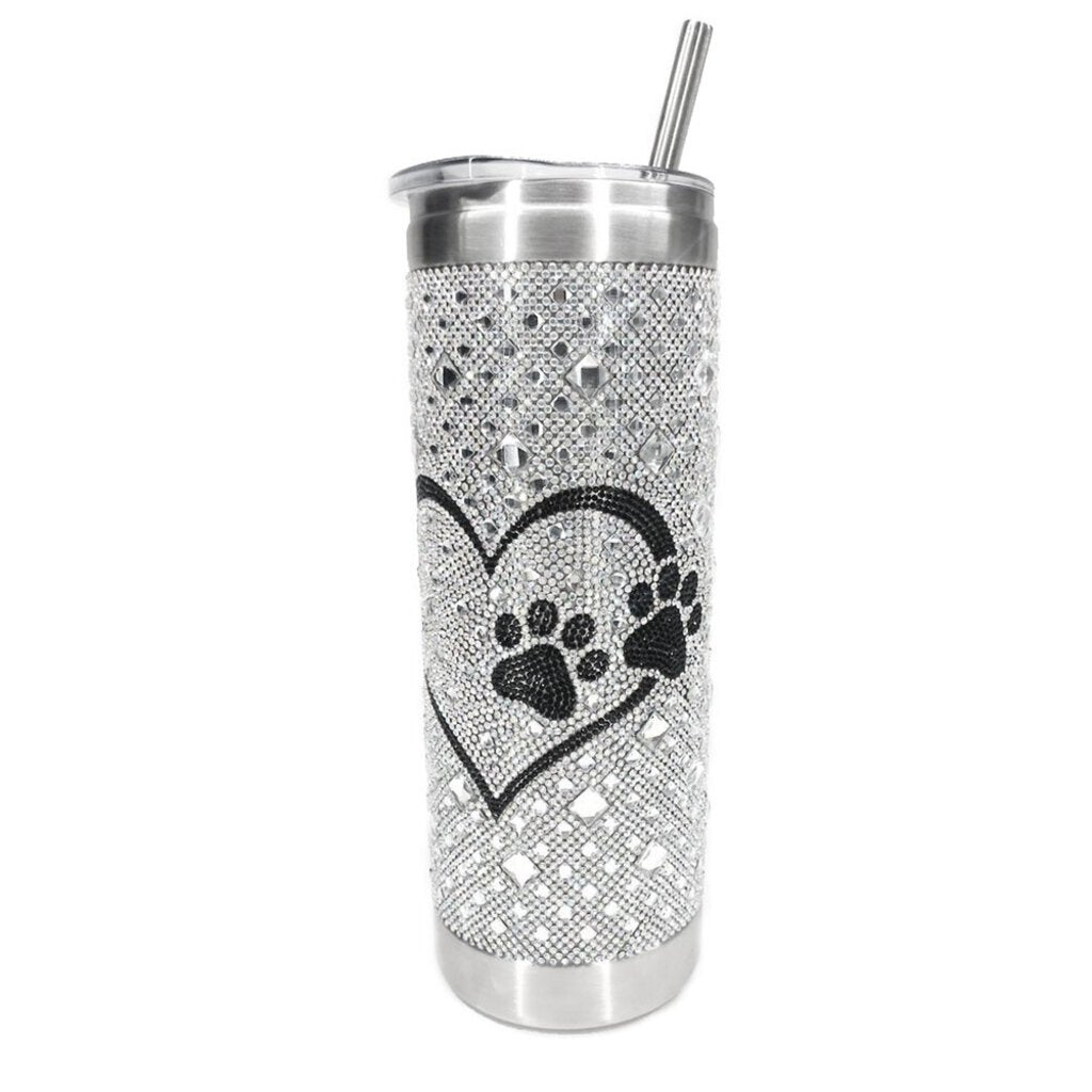 JACQUELINE KENT Diamonds in the Ruff Tumbler with Straw 7 Color Choices