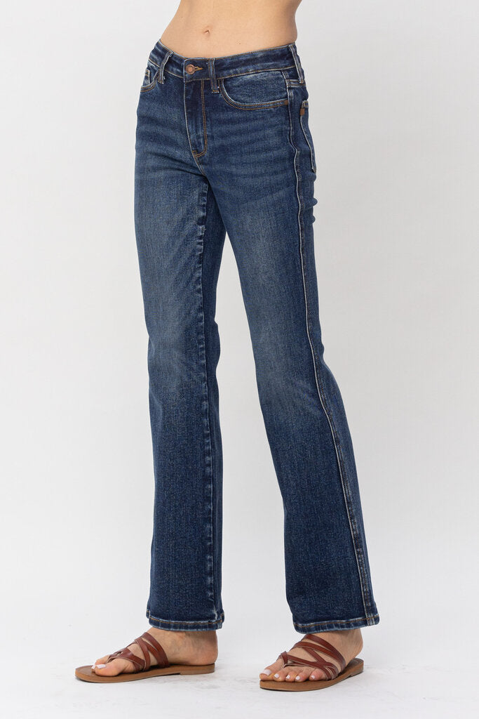 JUDY BLUE Mid Rise Vintage Washed Bootcut Denim Jean