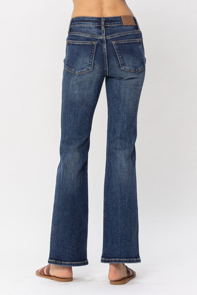 JUDY BLUE Mid Rise Vintage Washed Bootcut Denim Jean