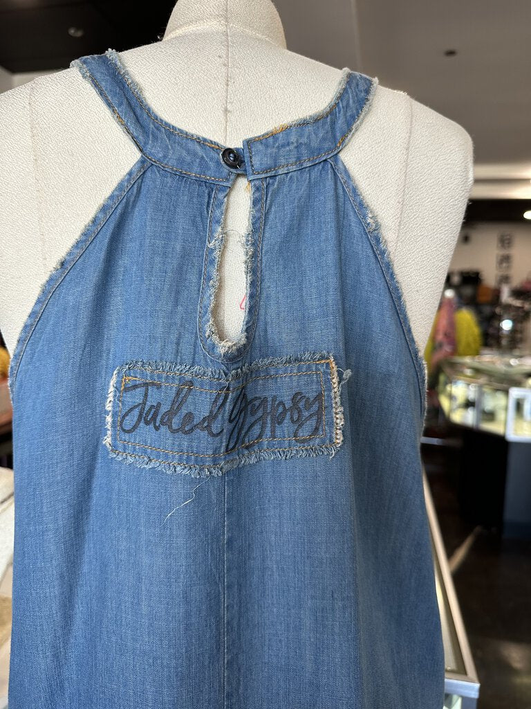 JADED GYPSY Sleeveless Light Denim All About You You Top Made in the USA