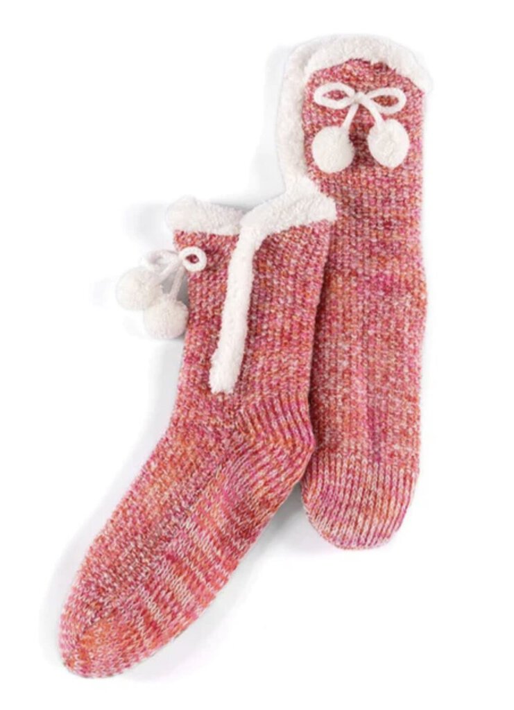 SHIRALEAH Pink Mix Sock Slipper Fits 5-10