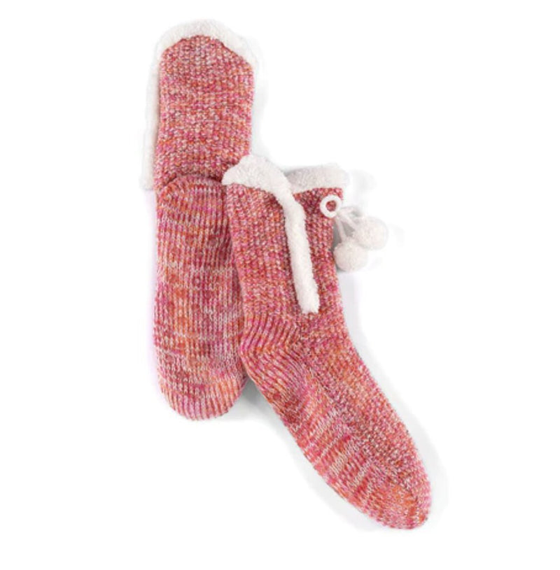 SHIRALEAH Pink Mix Sock Slipper Fits 5-10
