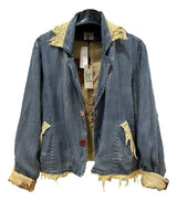 JADED GYPSY Made in the USA Lightweight Back Peace Hamony Jean Jacket