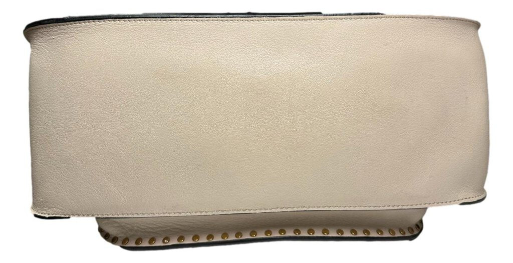 CHLOE Off White Hudson Double-Carry Python-Panel Leather Shoulder Bag